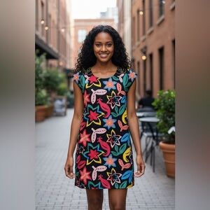 Andree by Unit Gorgeous Embroidery
Cotton/Linen Pullover Dress black Size Small